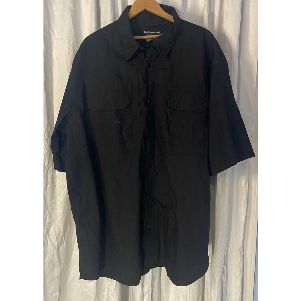 5.11 Tactical Series mens shrt sleeve buttonup vented black shirt 2XLT-Preowned